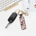 thumbnail image 5 of Wukai Rose Flowers Print Leather Car Keychain, Universal Key Fob Keychain, Leather Key Chain Holder for Men and Women,360 Degree Rotatable, 5 of 5