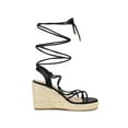 thumbnail image 3 of BLISSFUL STEP Women's Lace Up Platform Heel Espadrilles Wedge Sandals Black 6, 3 of 7