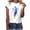 #095-White, variant on Women's Artistic Butterfly Floral Print Crew Neck Short Sleeve Casual Blouse for Spring Outings and Picnics