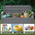 thumbnail image 5 of Flamaker 80 Gallon Storage Bench Outdoor Indoor, Durable All-Weather Seating with Hidden Storage, Lockable Deck Box for Garden, Patio, Poolside (Grey), 5 of 7