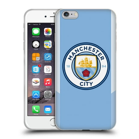 OFFICIAL MANCHESTER CITY MAN CITY FC BADGE KIT 2017/18 SOFT GEL CASE FOR APPLE IPHONE