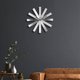thumbnail image 3 of Reloj de pared de cuarzo silencioso, funciona con pilas, con cinta moderna de acero inoxidable y campana colgante para interiores. Plata, 3 of 8