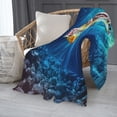 thumbnail image 2 of PHELIKA Sea Turtle Swiming In Underwater 01 All Season Soft Throw Blanket Lightweight Flannel Fleece Blankets 50" x 60", 2 of 8