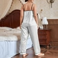 thumbnail image 4 of Vedolay Plus Size Sleepwear For Women Women's Silk Pajamas Set Ruffle Lingerie 2 Piece Pjs Cami Top and Shorts Sleepwear,Beige XL, 4 of 5