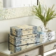 thumbnail image 3 of DecMode Handmade Mosaic Storage Blue Mother of Pearl Shell Decorative Box with Hinged Lid, 2 Count, 3 of 12