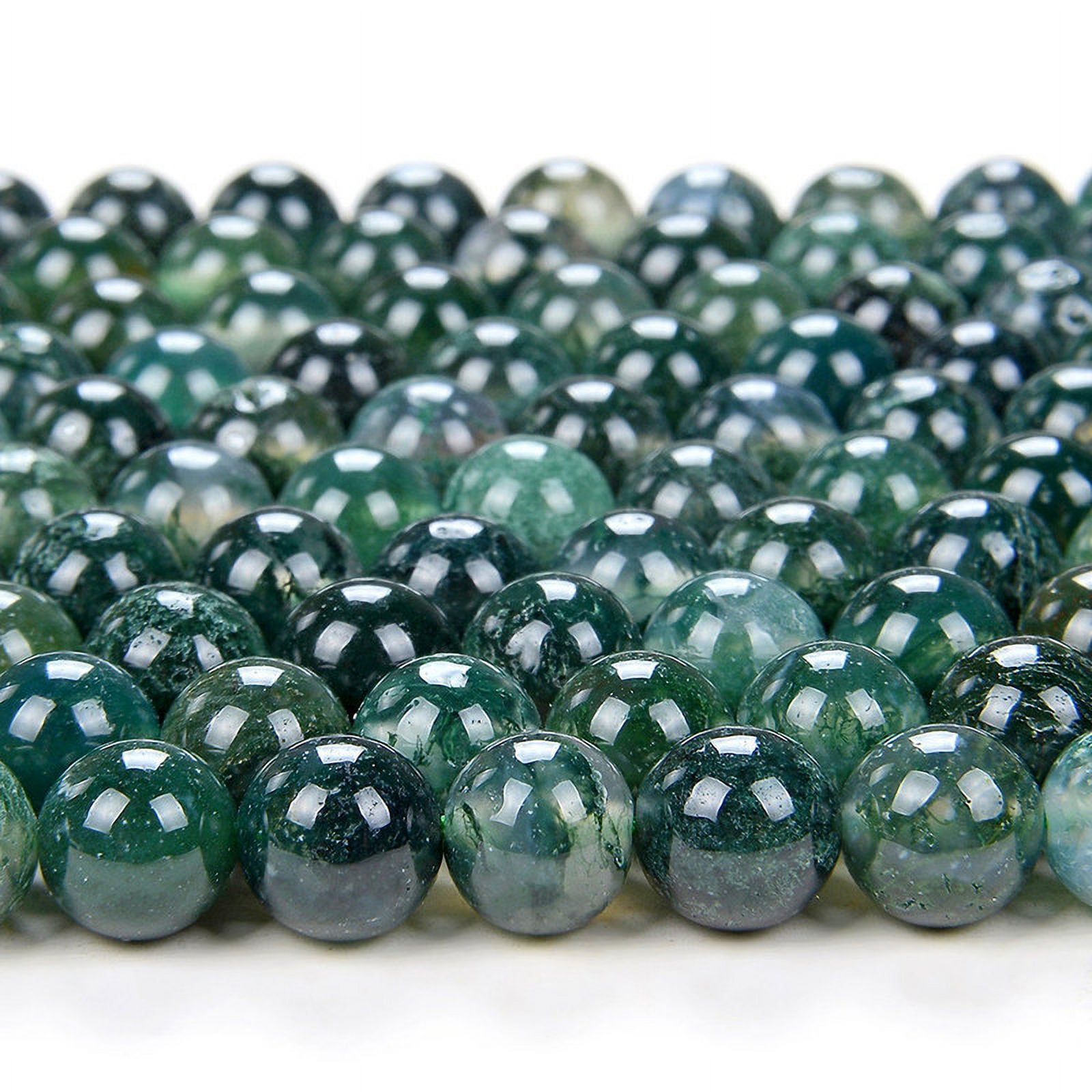 8mm Green Moss Agate Gemstone Green Round Loose Beads 15.5 inch Full Strand