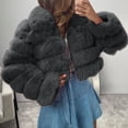 thumbnail image 2 of DDAPJ pyju Women's Faux Fur Cropped Jacket 2023 Clearance,Long Sleeve Zip Up Fluffy Fleece Outerwear Coats Plus Size Winter Warm Thick Hooded Jacket Trendy Short Tops S - 8XL, 2 of 5