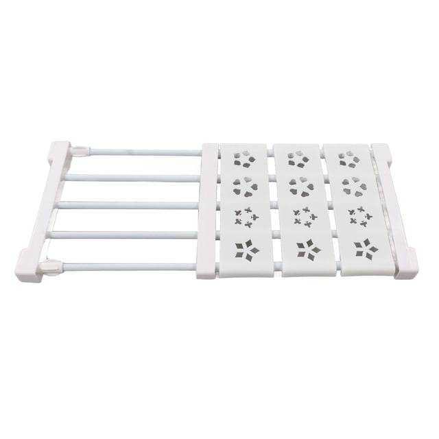 Expandable Closet Tension Shelf Cabinet Organizer Shoe Cabinet Divider Wardrobe Flower Partition Separation Storage Rack White Retractable Garden Flower 24Cm Shoe