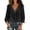 Black, variant on Womens 3/4 Length Puff Sleeve Tops V-Neck Ruffle Loose Casual Tunic Shirts Solid Lightweight Flowy Summer Fall Beach Vacation Shirts