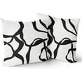 thumbnail image 2 of Black and White Pillow Covers 18x18 Set of 2 Modern Abstract Art Line Boho Design Throw Pillows Bohemian Decorative Pillowcase Cotton Square Cushion Case for Home Living Room Porch Sofa Couch Bed, 2 of 6