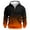 Orange, variant on Men's Big and Tall Graphic Pullover Hoodie with Gradient Zipper and Pocket for Casual Wear