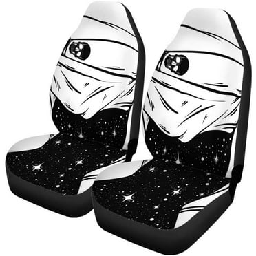 FMSHPON Set of 2 Car Seat Covers Skull Star Universal Auto Front Seats Protector Fits for Car,SUV Sedan,Truck