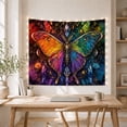 thumbnail image 5 of Rainbow Butterfly with Stained Glass Wings, Dreamy Maximalist Style for Butterfly Lovers, Colorful Wall Art, Housewarming Gift, Tapestry Wall Hanging for Bedroom and Dorm, 5 of 7