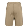 thumbnail image 5 of RYDCOT Mens 5 Inch Cotton Linen Shorts - Casual Side Split Button Elastic Waist Drawstring Summer Beach Shorts with Pocket Khaki, 5 of 7
