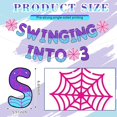 thumbnail image 2 of Spider Theme 3rd Birthday Banner, Pre-strung Swinging into 3 Banner, Ghost Spider 3rd Birthday Decorations Party Supplies for Kids, Third Decor for 3 Year Old Boys Girls(Pink and Purple), 2 of 14