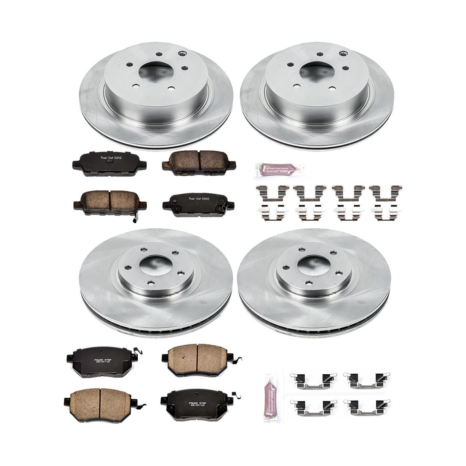 Power Stop Front and Rear Stock Replacement Brake Pad and Rotor Kit KOE2767