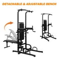 thumbnail image 3 of Power Tower Dip Station with Bench Pull Up Bar Stand, Adjustable Height Heavy Duty Multi-Function Fitness Training Equipment for Home Office Gym, 3 of 7