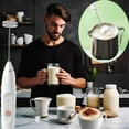 thumbnail image 2 of Milk Frother Mixer Rechargeable Handheld for Coffee with 2 Whisks,USB Electric Hand Blender Stick,3 Speed Frother Wand-B, 2 of 5
