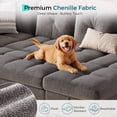 thumbnail image 6 of LINSY HOME 83" Modular Sectional Sofa with Pull Out Bed, Foldable Side Table & Storage Chaise, 3-Seat L Shape Couch with USB Charging for Living Room, Chenille Gray, 6 of 11