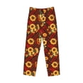 thumbnail image 6 of Daiia Red Plaid Sunflower Men's Sleep Pant with Pockets and Drawstring,Pajama Pants-Small, 6 of 9