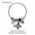 thumbnail image 3 of Femmes en Acier Inoxydable Cristal Papillon Charmes Bracelets Fil Câble Strass Disco Boule Ouvert Manchette Réglable Bracelet Bijoux, 3 of 4