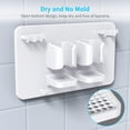 thumbnail image 2 of Mspan Toothbrush Razor Holder for Shower: Wall Mounted Tooth Brush Organizer - Self Adhesive Hanging Mount for Bathroom Toothpaste Shaver Loofah & Electric Toothbrush, 2 of 6