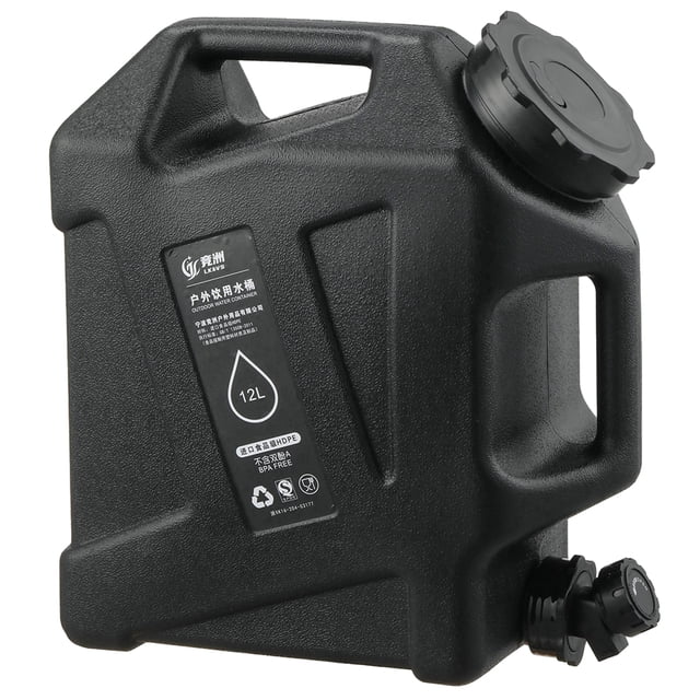 Contenedor para Acampar 12 Litros Sin Fugas Accesorios para Senderismo Al Aire Libre (negro)