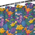 thumbnail image 3 of Colorful Dinosaurs Floral Motifs Pattern Shower Curtain 84"x72" ,Bathroom Decorative Shower Curtains Set with 12 Hooks,Modern Waterproof Washable Shower Curtain, 3 of 6