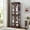 Dark Cherry, variant on Noble House Graham Lighted Glass Curio Display Cabinet, 6-Tier Adjustable Shelves, Pantry Cupboard, Antique White