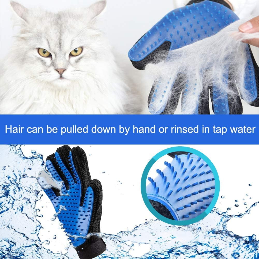 Dog Grooming Glove 1 Pair Pet Deshedding Brush Gloves Cat Hair Remover Mitt for Pet Massage Long or Short Fur Bathing Walmart