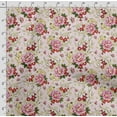 thumbnail image 4 of Soimoi Chinese Floral Printed, Cotton Fleece, Fabric by The Yard Sewing DIY Stretch Fabric 56 Inches Wide, WarmFabric for Hats, Coats, Gloves, Blankets, Light Pink, 4 of 5
