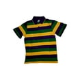 thumbnail image 2 of Adult Small Mardi Gras Rugby Stripe Purple Green Yellow Knit SS Shirt, 2 of 2