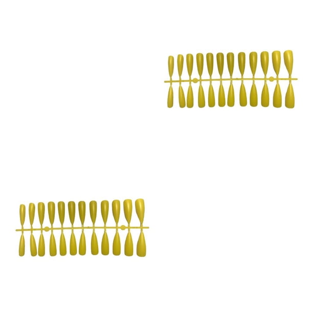 Qarigey Tabletas para mejorar las uñas que no son susceptibles a las alergias Textura esmerilada Puntas de manicura para uñas falsas JM-02Yellow JM-02Amarillo 2piezas Qarigey CBP456133