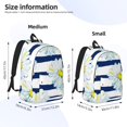 thumbnail image 3 of Bixox Daisy Striped Nautical Printing Canvas Backpack Lightweight Casual Travel Backpack School Backpack Fits 15.6 Inch Notebook, 3 of 5
