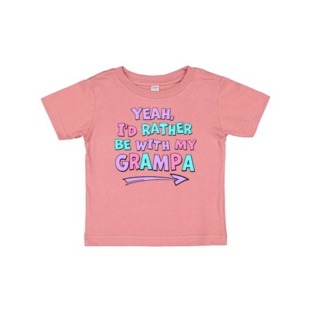 

Inktastic Yeah I d Rather be with My Grampa in Pink Blue and Purple Gift Baby Boy or Baby Girl T-Shirt