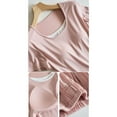 thumbnail image 6 of Tnhcen Women's Lightweight Sleepwear Set Built-in Bra Short Sleeve Pajamas Breathable Home Wear Comfortable M-2XL Pink, 6 of 7
