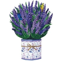 ‌Lavender Bouquet Pop-Up Greeting Card for Mother’s Day, Birthday, Sympathy – Foldable 3D Flower Card with Envelope, Handmade Texture Gift for Women, Mom, Wife, Valentines, Anniversary