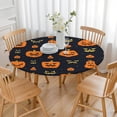 thumbnail image 3 of Spooky Design Elastic Round Table Cover for 52 Inch Table - Specifically Sized for Halloween Party Dining Kitchen, 3 of 6