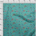 thumbnail image 3 of oneOone Polyester Spandex Turquoise Blue Fabric Floral Dress Material Fabric Print Fabric By The Yard 56 Inch Wide, 3 of 5