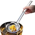 thumbnail image 5 of Easeky 304 Stainless Steel Fine Mesh Strainer, Long Handle Colander Skimmer for Frying Foam Fat, Kitchen Sieve for Pasta Quinoa Tea, Hanging Loop Design, Dishwasher Safe, 1Pc Foaming Spoon, 5 of 7