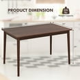 thumbnail image 3 of Gymax 48'' Rectangular Wooden Dining Table for 4 People w/ Rubber Wood Legs Farmhouse Walnut, 3 of 10