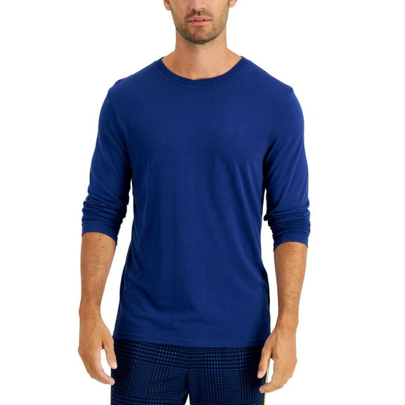 Club Room Men’s Chatham Knit Long-Sleeve T-Shirt, Navy, Medium
