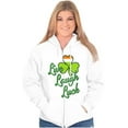 thumbnail image 3 of St Patricks Day Live Laugh Luck Zip Hoodie Sweatshirt Women Brisco Brands X, 3 of 5