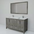 thumbnail image 5 of Jacques 60" W Distressed Grey Double Vanity, Cultured Marble Top, Faucet Set, & 58" Mirror, 5 of 8