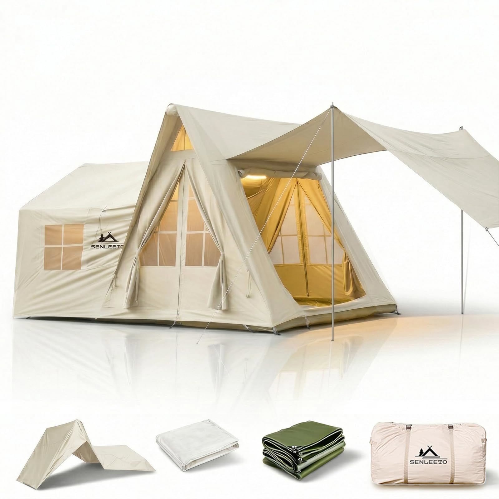 8-12 Person 420D Oxford Tent Beige