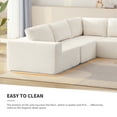 thumbnail image 3 of EUROCO 116" Oversized Modular Sectional Sofa, Convertible Sponge Sectional Sofa Couch, 5PCS High Density Sponges Cloud Couches Sofa for Living Room,Beige, 3 of 9
