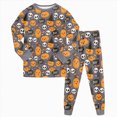 thumbnail image 5 of TOWED22 Boys Girls Halloween Pajamas Ghost Graphic Long Sleeve Pant Sets Pumpkin Pjs Kids Holiday Sleepwear, 5 of 7