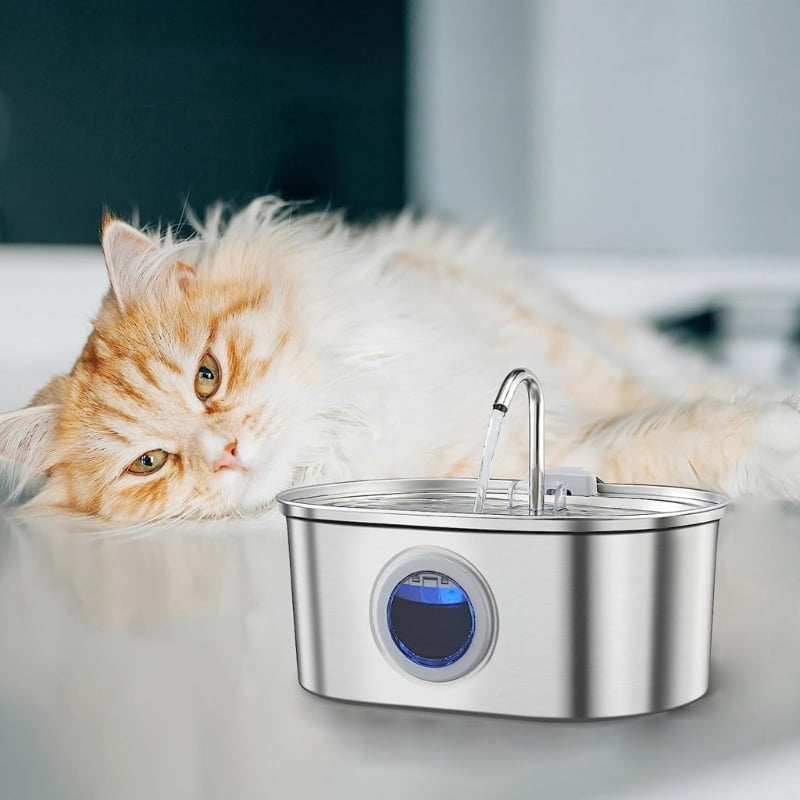 Zecic Pet Drinking Water Fountain with Viewable Window Quiet Drinking Fountain