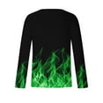 thumbnail image 5 of Blczomt Long Sleeve Compression Shirts for Men Green Flame Crew Neck Graphic T Shirt 2xl, 5 of 5
