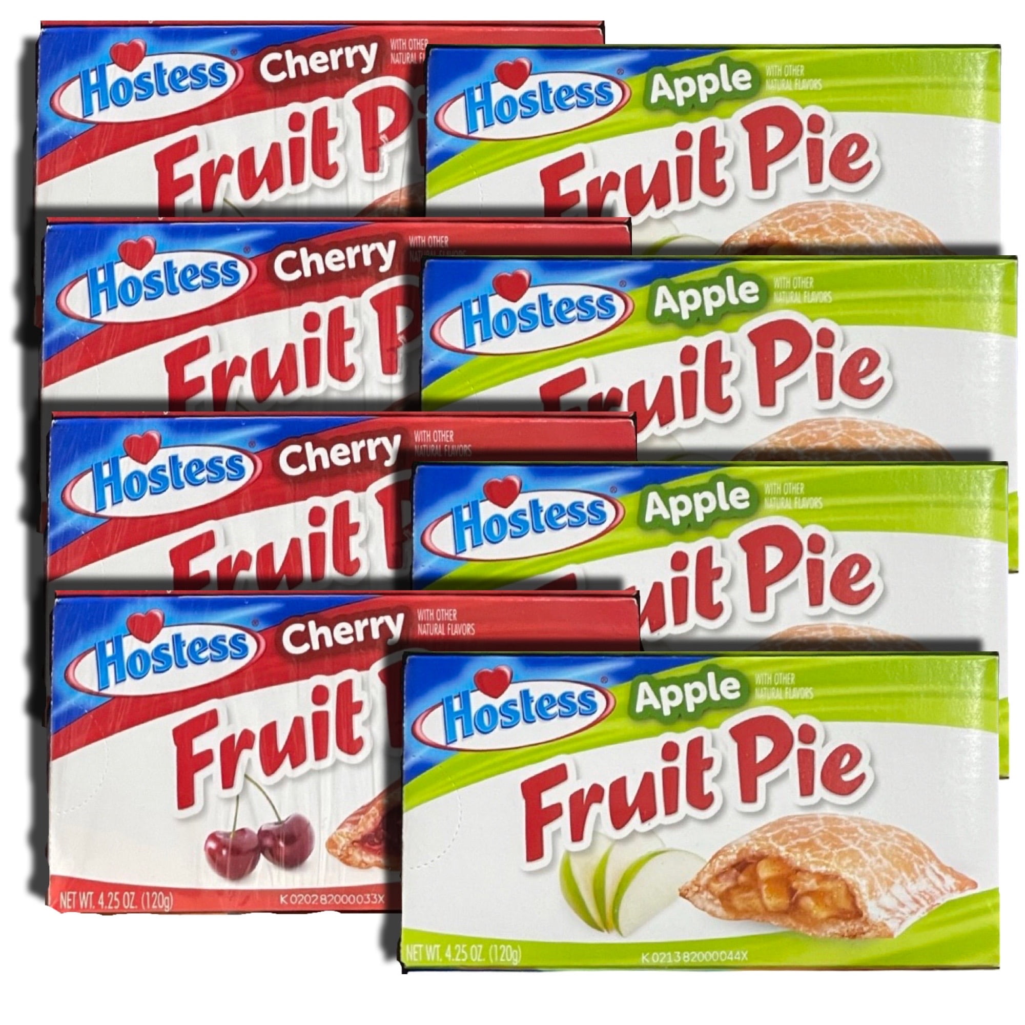Hostess Cherry and Apple Fruit Pie Combo, 4.25 Ounce, 8 Count